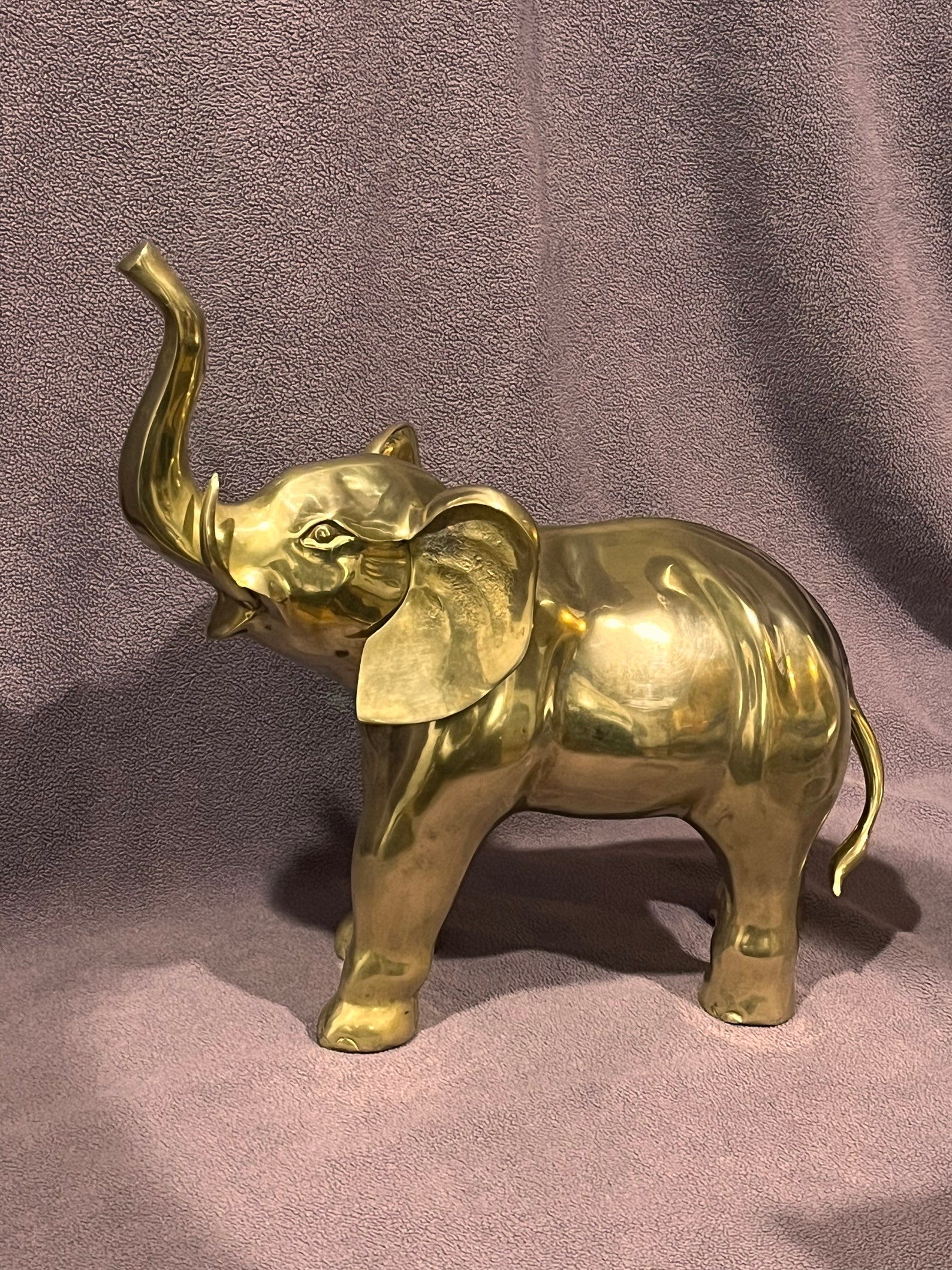 Vintage Brass Elephant Statue Large Elephant Sculpture Good Etsy