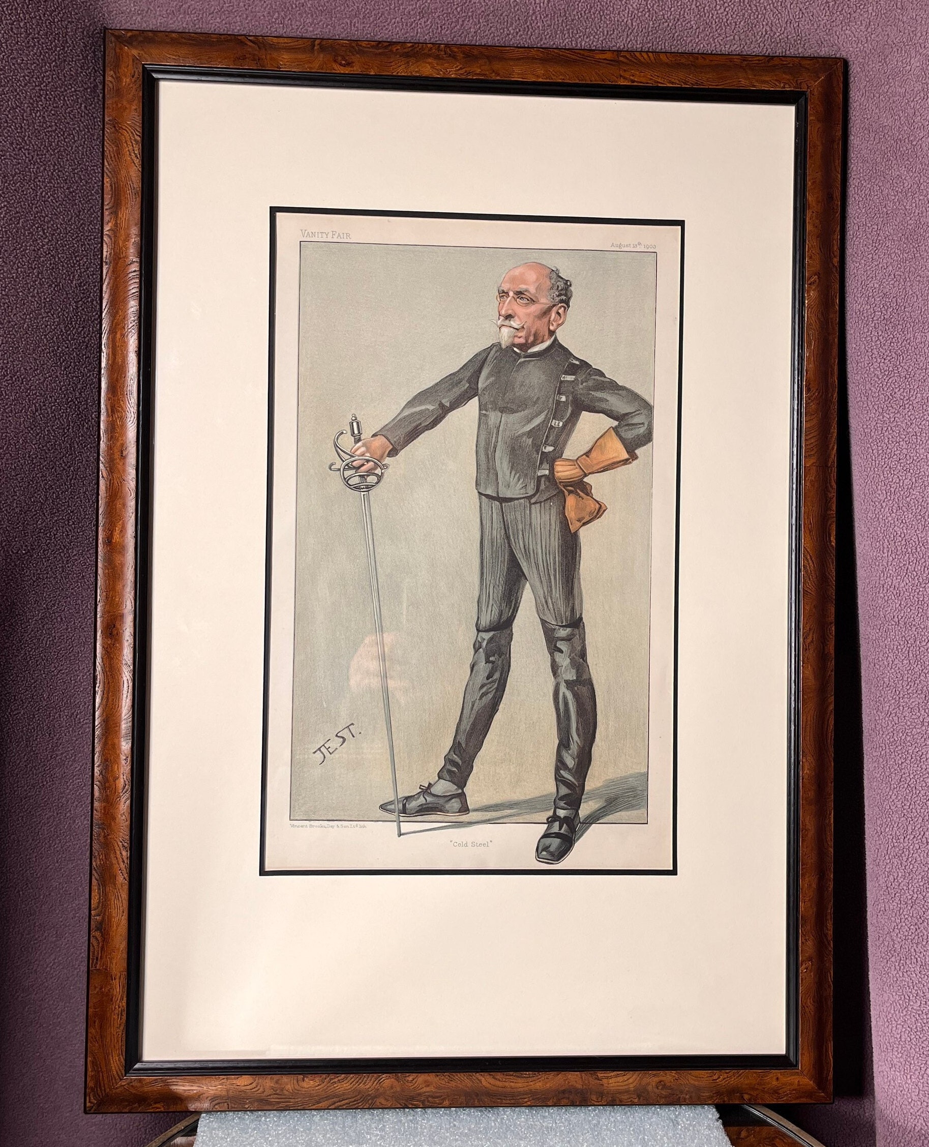 VANITY  FAIR バニティフェア　SPY スパイ　イギリス　アンティーク Antique VANITY FAIR 19th Century “Spy” Lithograph