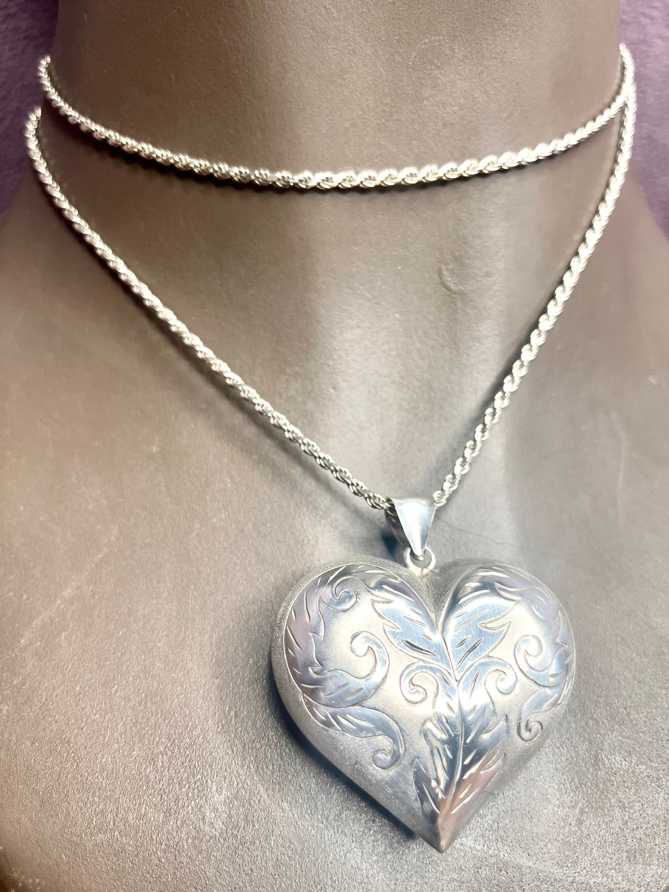 最終価格！Silver Puffy Love Heart ネックレス シルバー925 puffy ハートネックレス | Milo Antiques & Vintage