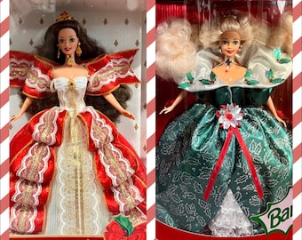 NEW Barbie Doll Christmas Editions Happy Holidays Hallmark Keepsake Barbie Doll Holiday Limited Series Barbie Doll Vintage Toy Barbie Toy Etsy