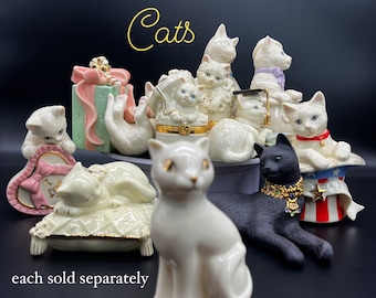 Lenox Cats Porcelain Figurines: Collectible Cat Trinket Boxes - Etsy
