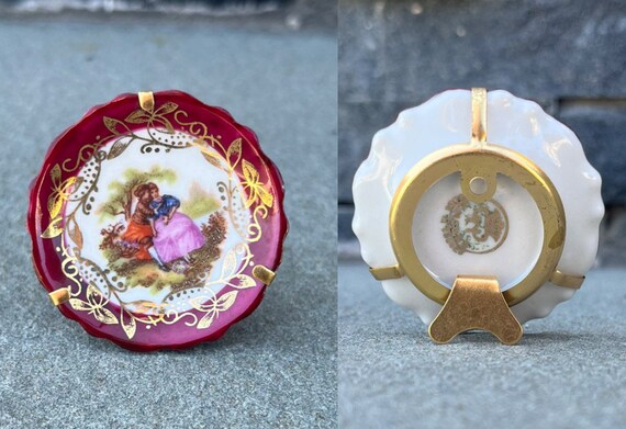 Antique Limoges Porcelain Trinket Box: 24K Gold Colonial Design - Etsy
