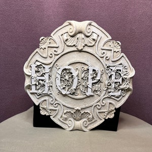 Hope Wall Plaque Portland Cement Home Garden Decor Inspirational Vintage Rustic