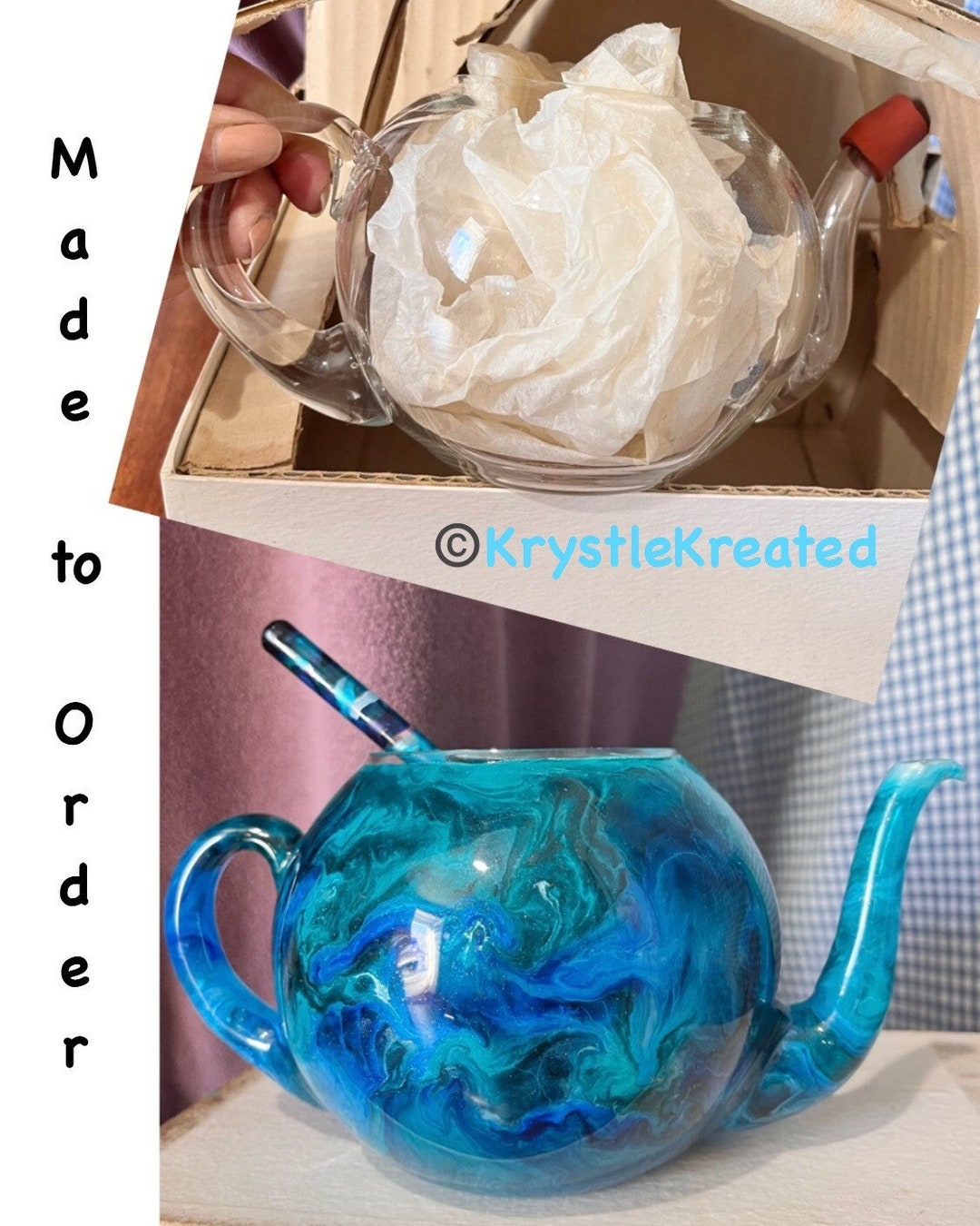 Vintage Crystal Kettle Made to Order Design by ©krystlekreated, Crystalware Kettle, Glass Kettle