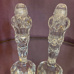Lead Crystal Diamond Cut Salt & Pepper Shakers, Salt and Pepper Shakers Vintage, Crystal Salt and Pepper Shakers, Salt and Pepper Shakers