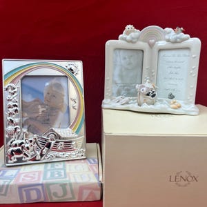 Lenox Noah&#39;s Ark Baby Picture Frame: Porcelain Nursery Decor