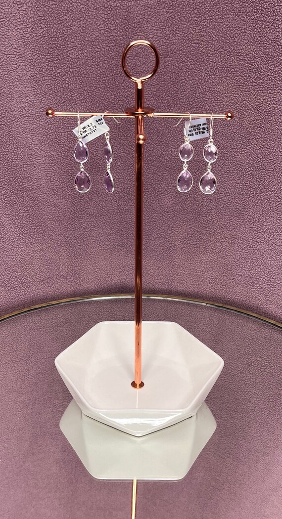 Sterling Silver Amethyst Dangle Earrings: Februar… - image 7