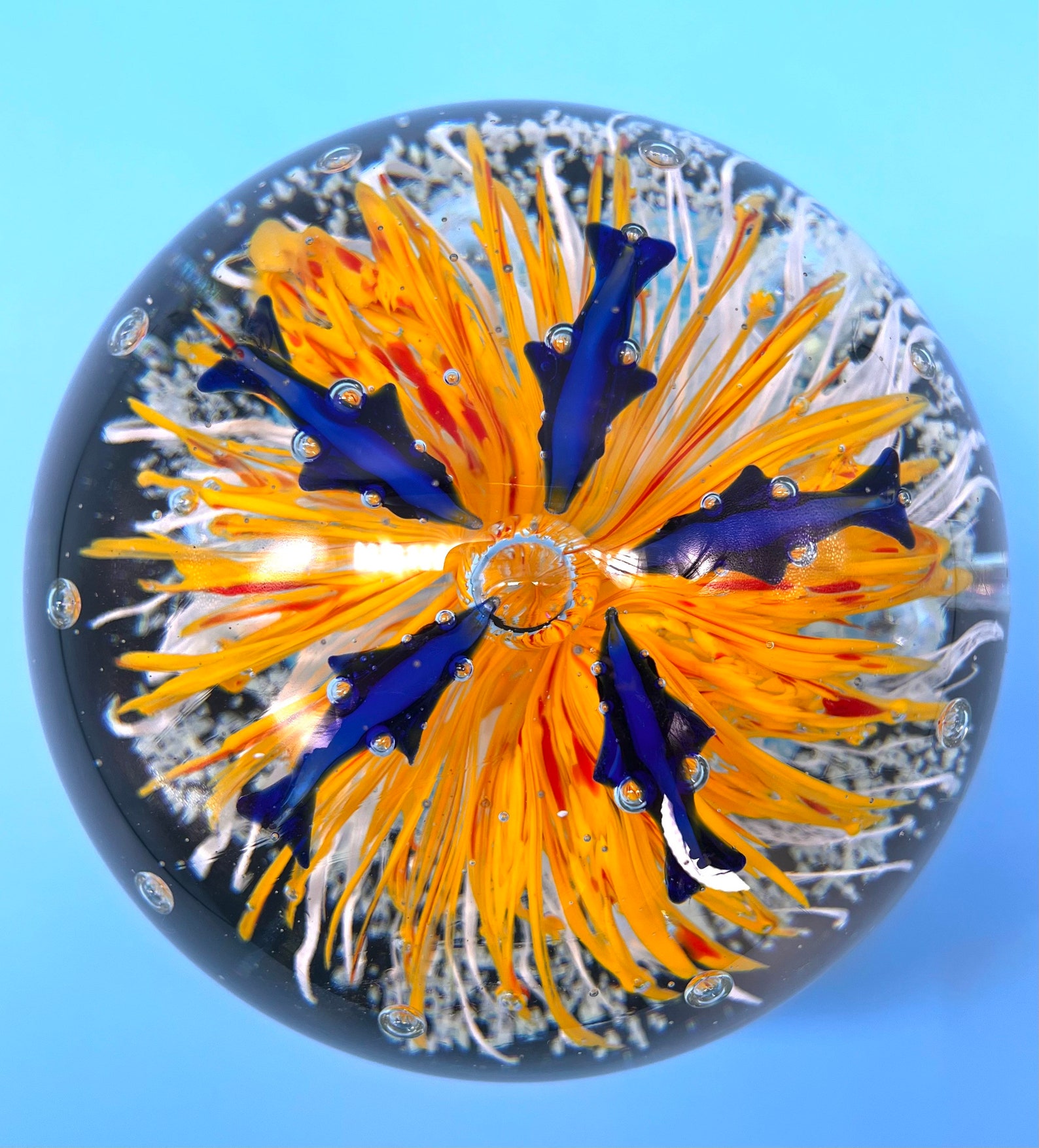 Murano Glass Paperweight Murano Glass Sphere Large Ocean Etsy