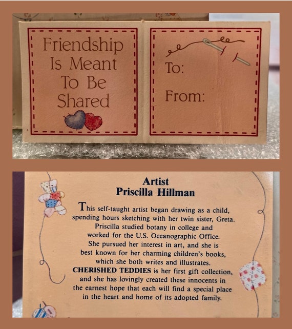 Autographed Cherished Teddies Figurine: Priscilla & Greta, Enesco