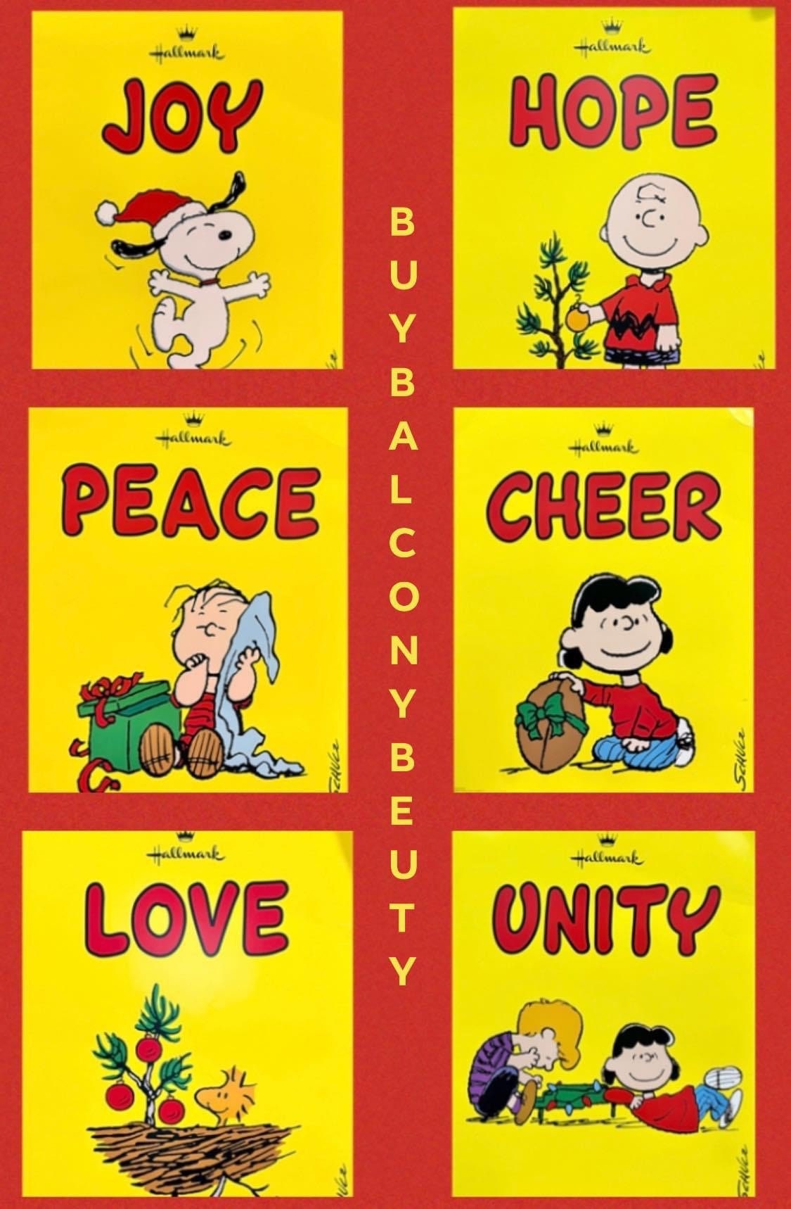 Peanuts Gang Large Christmas Posters Peanuts Hallmark Cards - Etsy