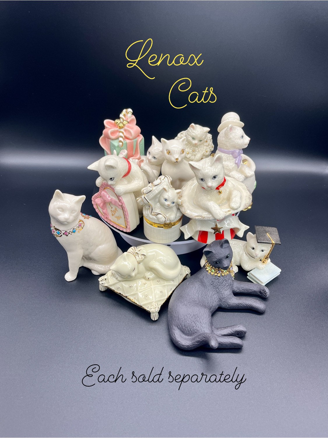 Lenox Cats Porcelain Figurines: Collectible Cat Trinket Boxes - Etsy