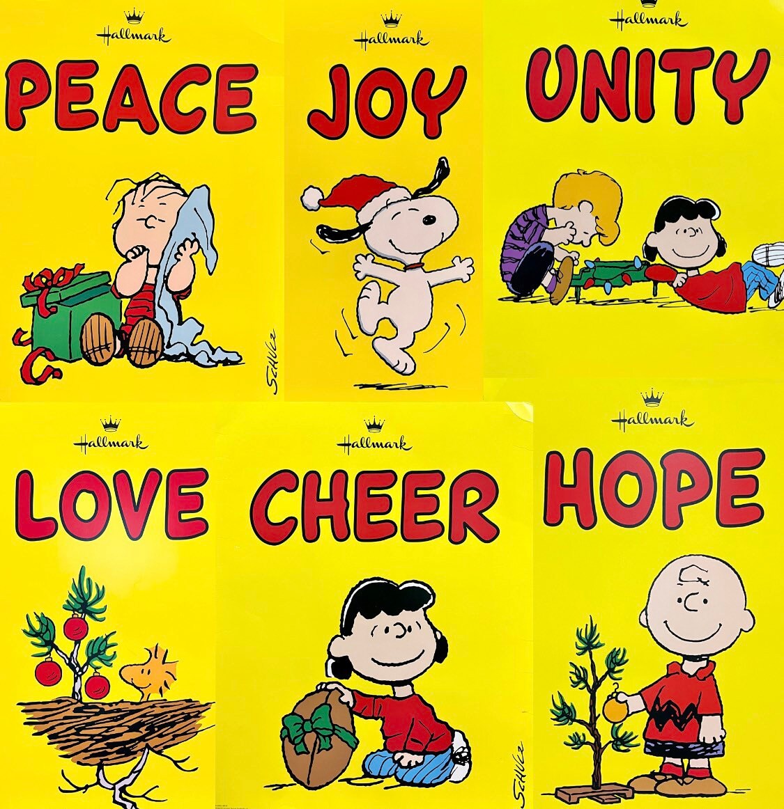 Peanuts Gang Large Christmas Posters Peanuts Hallmark Cards - Etsy