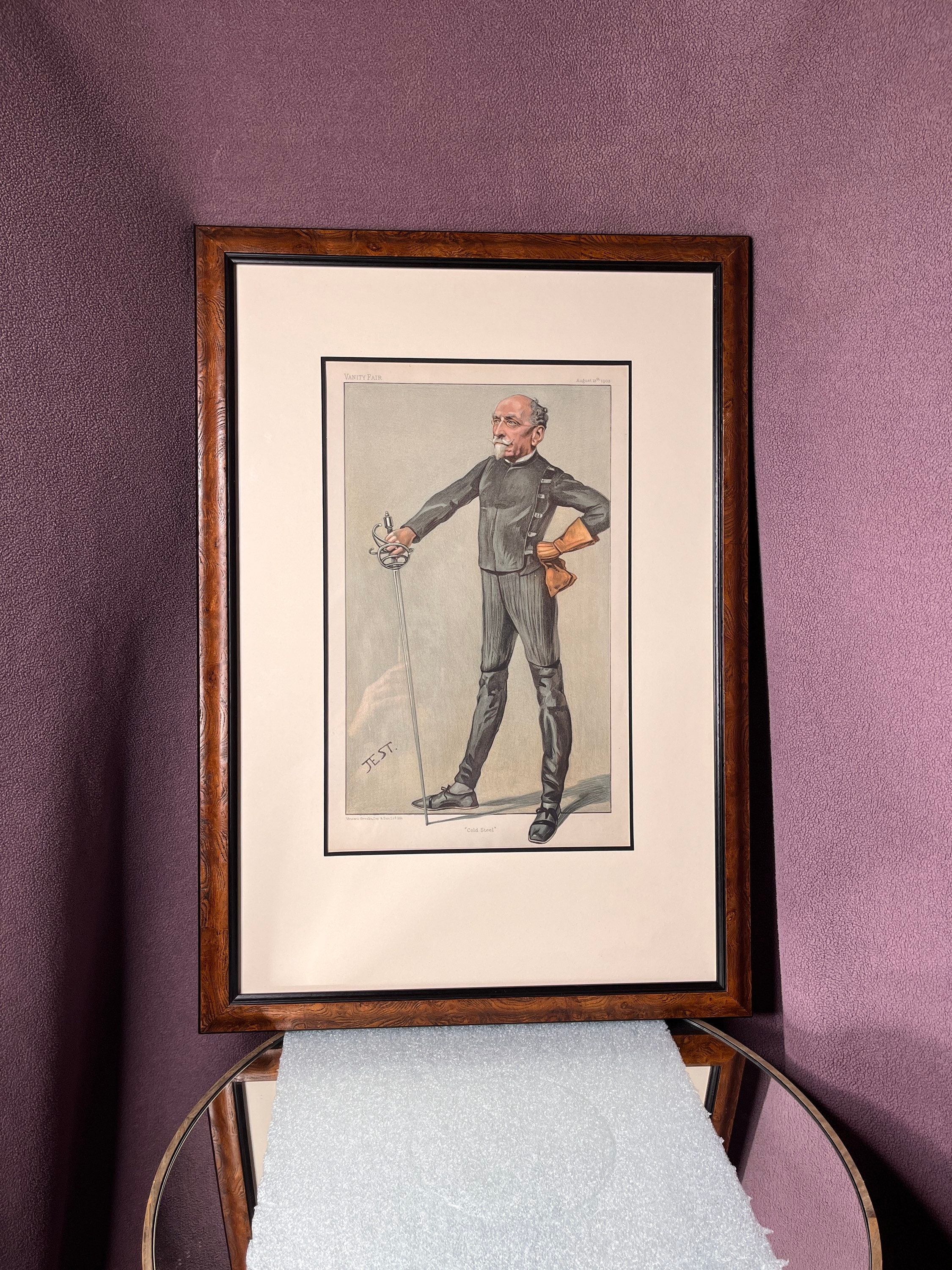 Antique Vanity Fair Spy Print Lithograph Fencing Caricature