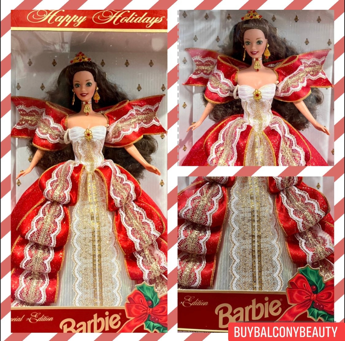 ヴィンテージホリデーバービー人形：クリスマスエディション ホール