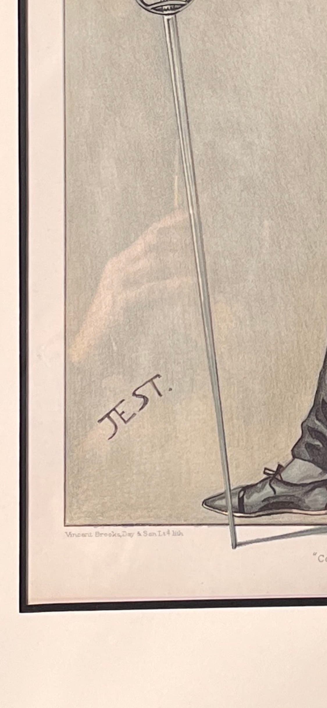 Antique Vanity Fair Spy Print: Captain Alfred Hutton Fencing