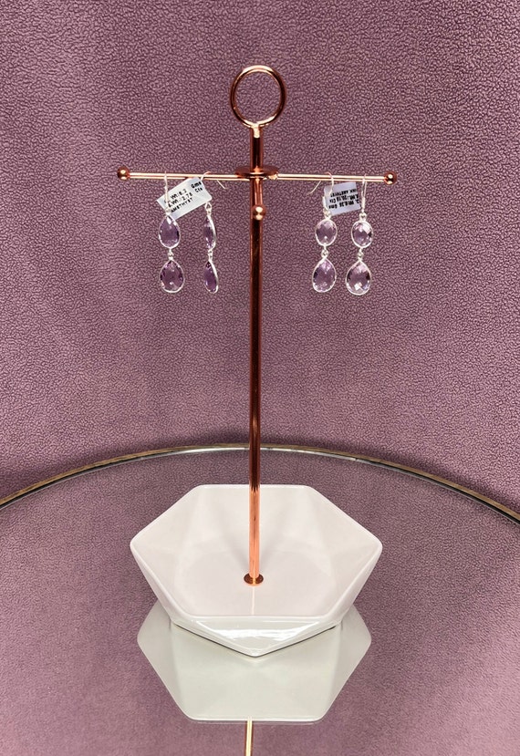 Sterling Silver Amethyst Dangle Earrings: Februar… - image 6