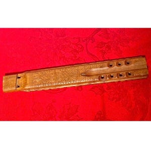 Hand Carved Cherry Wood Kaval: Balkan Folk Wind Instrument
