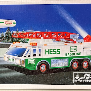 NEW 1996 ©Hess Emergency Truck Collectible Toys, Hess Trucks Christmas Tradition Toys, Hess Firetruck Toy, Hess Trucks Emergency Vehicle Toy