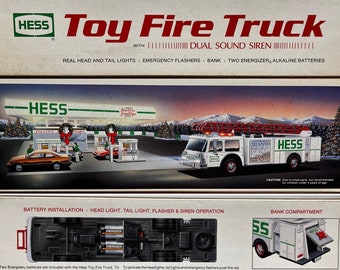 NEW 1989 Hess Fire Truck White Collectible Toy Hess Trucks Family Tradition Collectible Toys Hess Toy Trucks Christmas Toys for all Ages