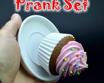 Nep vallende cupcake-grappenset - nep-dessertknevelspeeltje
