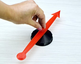 Spinnerpijl (10,2 inch / 26 cm), groot formaat, roterende pijlaanwijzer voor bord- en vloerspellen, 3D-printen.
