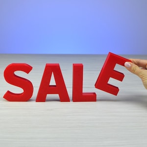 Letrero de venta en 3D: letras publicitarias volumétricas para escaparates y expositores minoristas