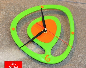 Designer wall clock, Instant Download, STL files for 3D printing