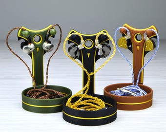 IEM Earphone Stand Version 2 - Aufsteller für IEMs ohne Ohrhaken (kein Memory Wire)