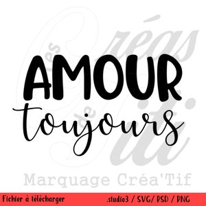 SVG Amour Texte,  fichier Studio, svg citation ,fichier a telecharger svg, fichier silhouette texte à telecharger