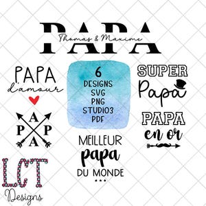 Pack Fichiers SVG spécial Papa – Citations Françaises | Découpe Cricut, Silhouette | Papa, Amour, SVG en français