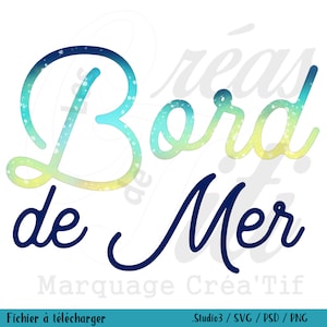 SVG Texte Bord de Mer,  fichier Studio, svg citation ,fichier a telecharger svg, fichier silhouette texte à telecharger