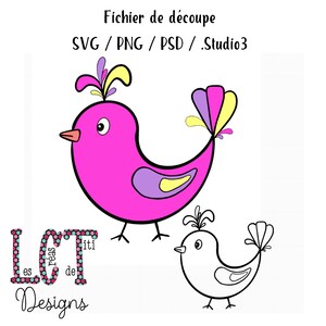 Oiseau SVG, Oiseau fichier Studio, svg animal, fichier de découpe oiseau
