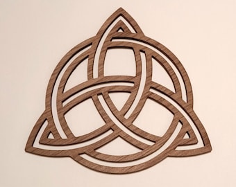 Wooden Triquetra, Triquetra Wall Decor | Celtic knot, Celtic wall art, symbol of trinity and sacred geometry, Wicca wall art