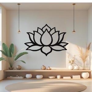 Lotus Flower, Wooden Wall Decor, Laser Cut | Home Decor, Yoga & Meditation Style, Zen Wall Art, Lotus Wall Art