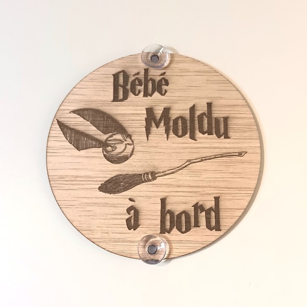 Plaque Bébé à bord avec ventouse, cadeau bebe personnalisable | Cadeau naissance personnalisé, accessoire bébé original, cadeau naissance