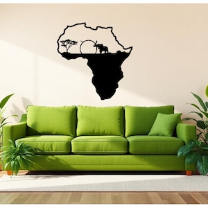 Décoration murale Afrique, Carte de l'Afrique, décoration murale, Découpe laser, Décoration africaine, Art mural Afrique, African wall art