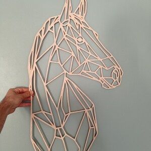 Horse wall decoration, laser-cut wooden wall art - modern and geometric home decor image 4