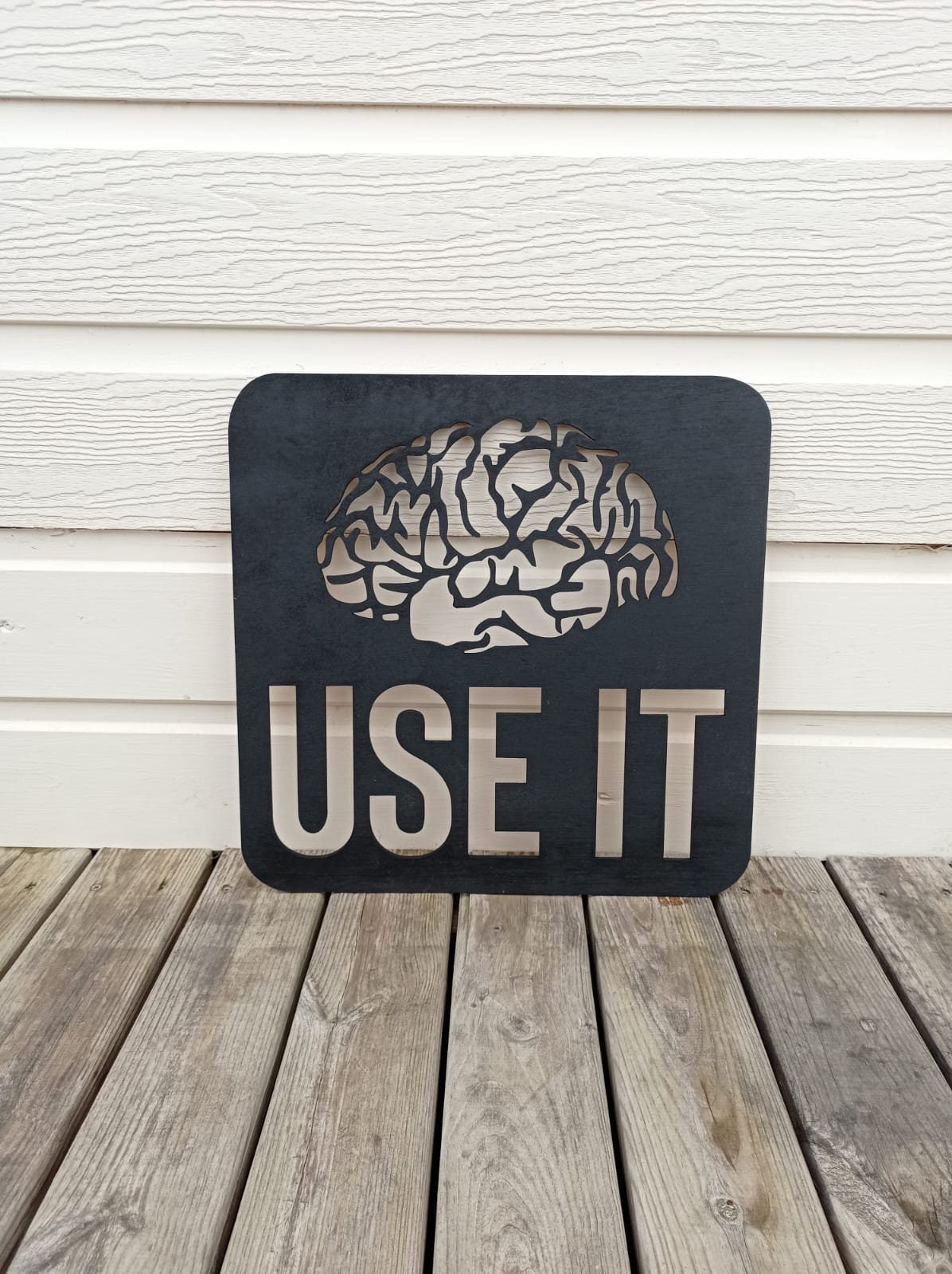 Déco Murale Brain Use It Découpe Laser Bois 5mm Wall Art Dco