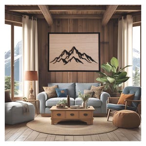 Mountain wall decor, wood wall decor, laser cutting | mountain wall art, hiking gift, mountain decor, mountain wall art