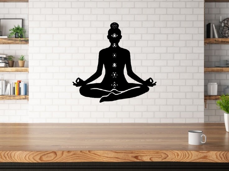 Déco Murale Chakra Découpe Laser Bois 5mm Yoga Wellness Wall Art