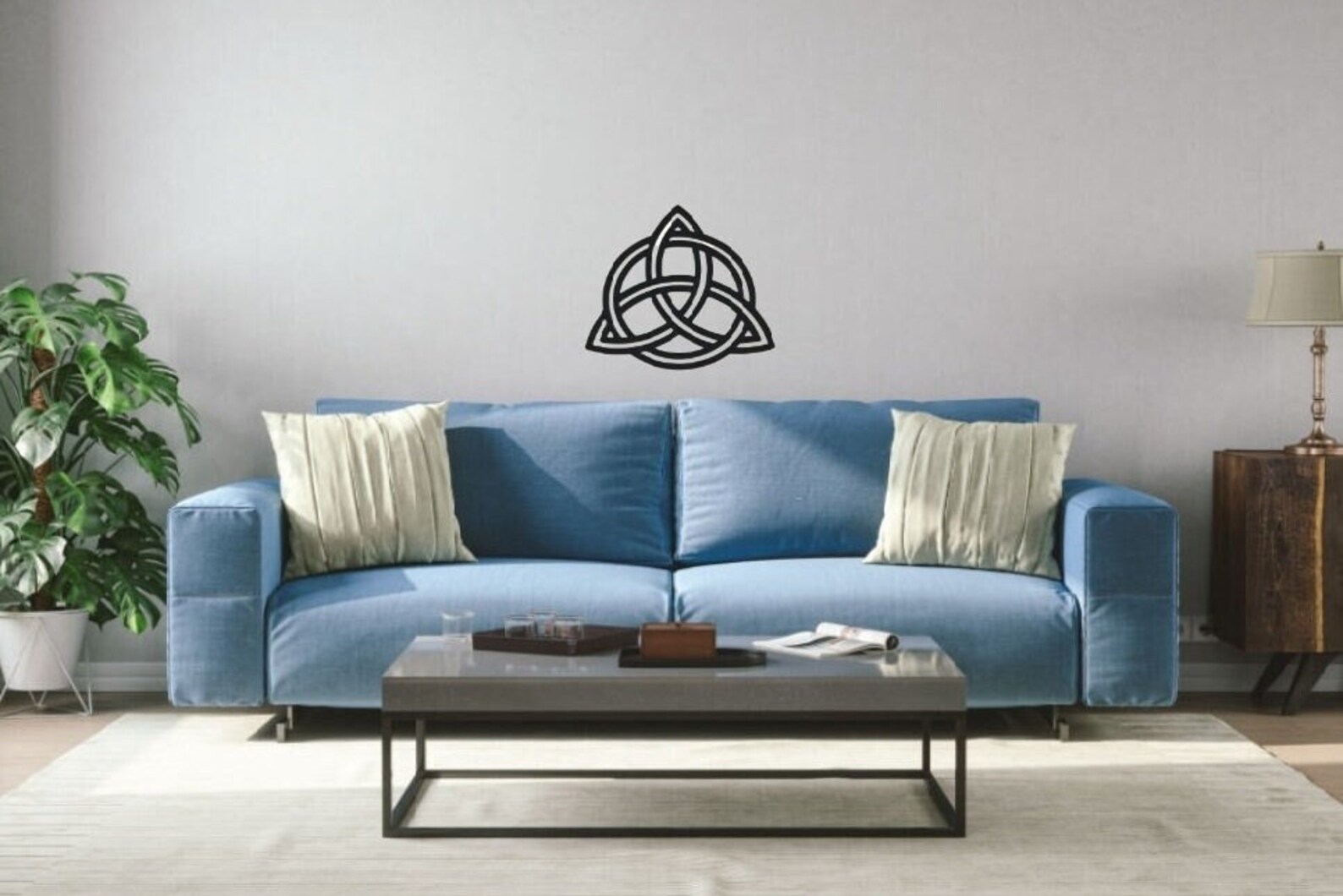 Trisquel Geometry Wooden Triquetra, Triquetra Wall Decor, Celtic Decor, Celtic Wall Art ...