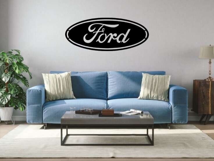 Déco Murale Ford Logo Découpe Laser Bois 5mm Car Wall Art