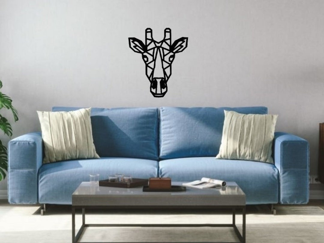 Giraffe Wall Decor, Wooden Giraffe, Geometric Animal Interior Decor