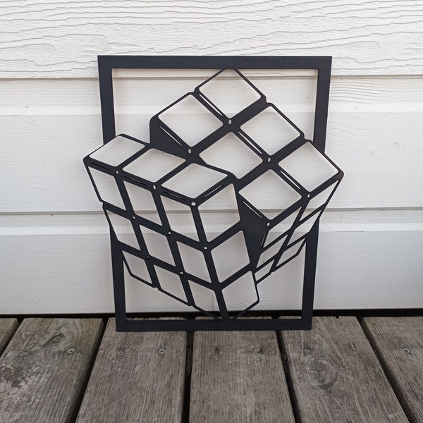 Rubik's cube wall art, Rubik's cube wall decor, 3D wall art - Wooden cube puzzle | Interior decor, Minimalist decor, abstract art