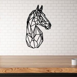 Art mural cheval, décor mural cheval, Cheval en bois, Tête de cheval géométrique, cadeau pour cavalier et équitation, wood wall art