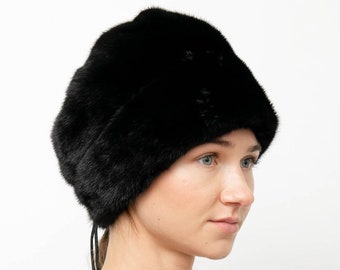 新品 ブラック ミンク ファー 帽子 メンズ レディース 女性 サイズ 全
