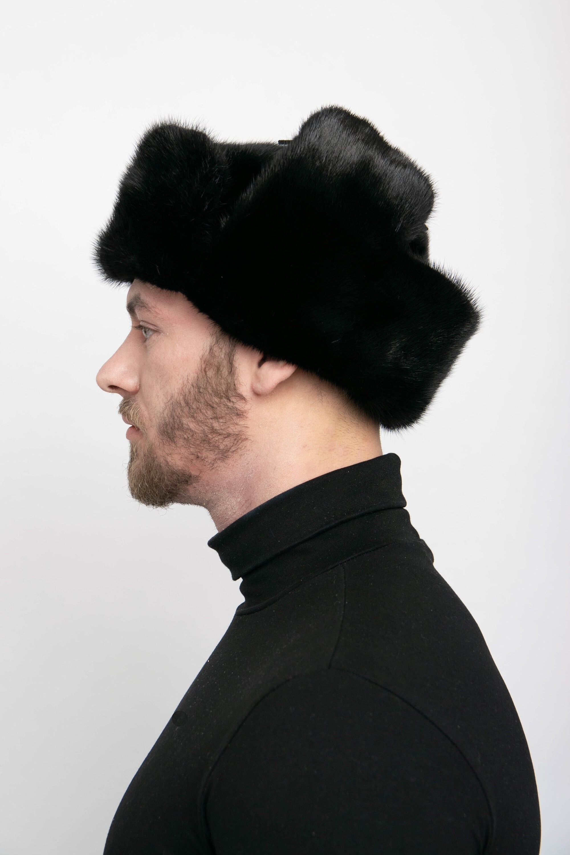 Men's Black Mink Full Fur Ushanka Hat, Top Quality - Etsy Men's Black Mink Full Fur Ushanka Hat, Top Quality - Etsy