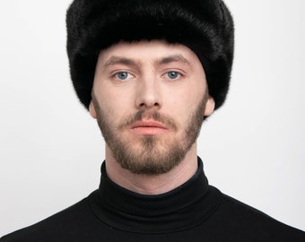 Men's Black Mink Full Fur Ushanka Hat, Top Quality - Etsy Men's Black Mink Full Fur Ushanka Hat, Top Quality - Etsy