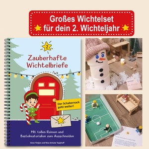 Wichtelbriefe für dein 2. Wichtel-Jahr, inkl. Wichtelzubehör/Zubehör wie Wichteltür – Wichtel Briefe Post Set – Fertig zum Ausschneiden