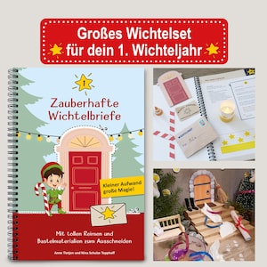 B-Ware: Komplettset Wichtelbriefe für dein 1. Wichtel-Jahr, inkl. Wichtelzubehör/Zubehör wie Wichteltür - Wichtel Briefe Set